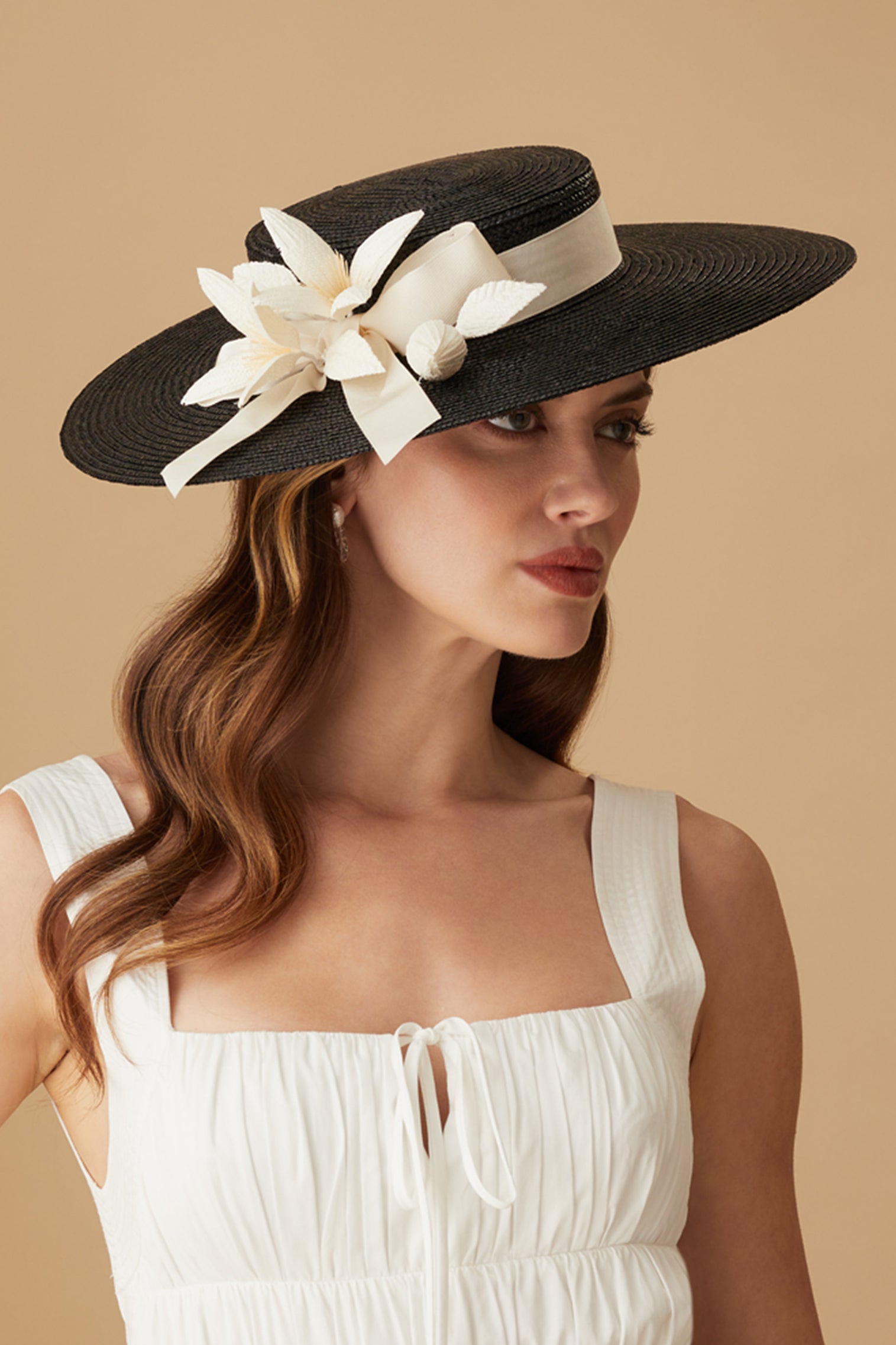 Black and white ascot hat online