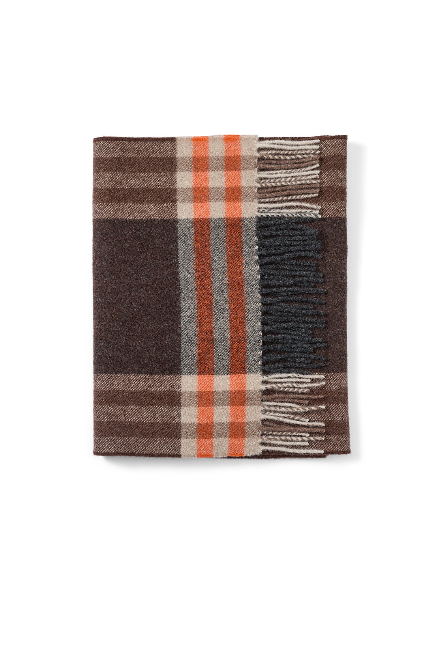 Classic Check Orange Wool Mix Scarf - Men's Hats - Lock & Co. Hatters London UK