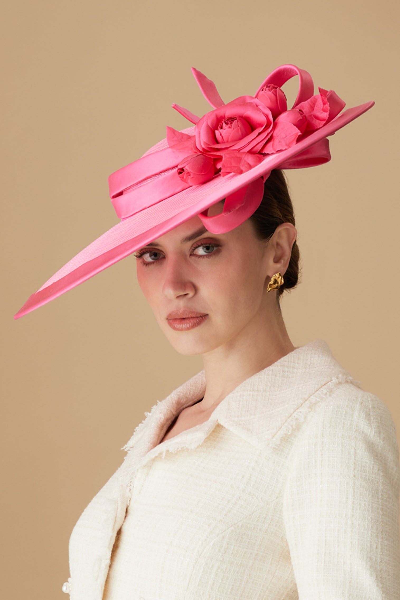 Jasmine Bright Pink Slice Hat - Kentucky Derby Hats for Women - Lock & Co. Hatters London UK