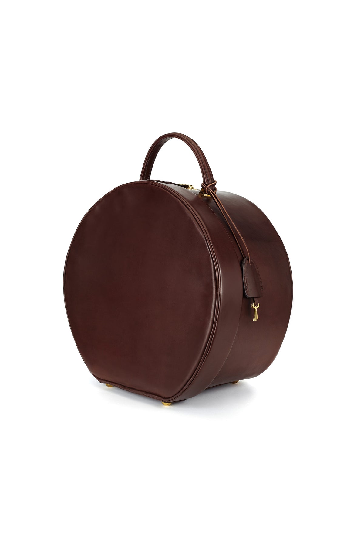 Hat box prestige brown leather - Traclet Reference : 202