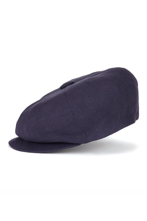 Navy Linen Muirfield Bakerboy Cap