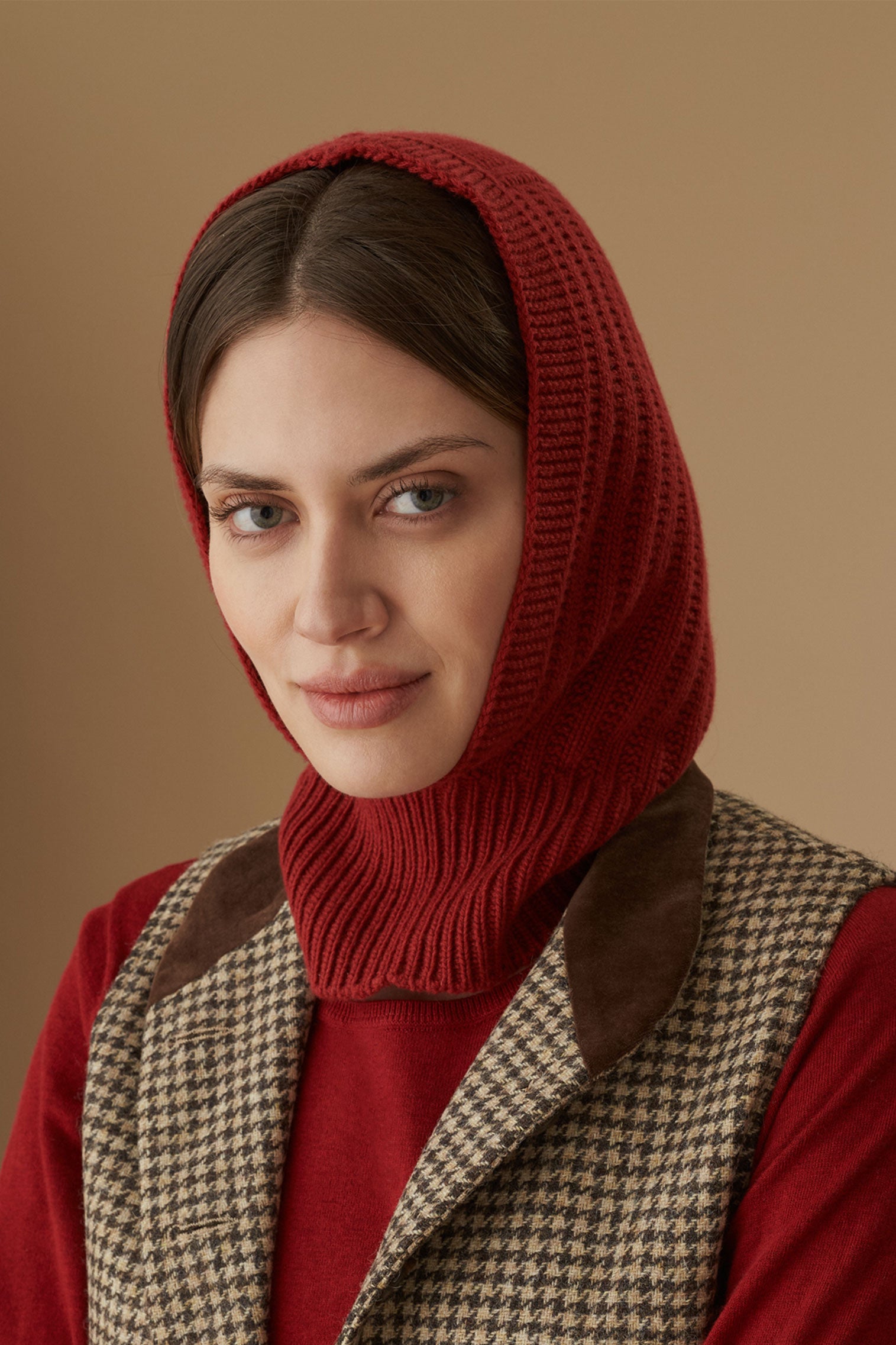 Cashmere Ribbed Red Hood - Women’s Hats - Lock & Co. Hatters London UK