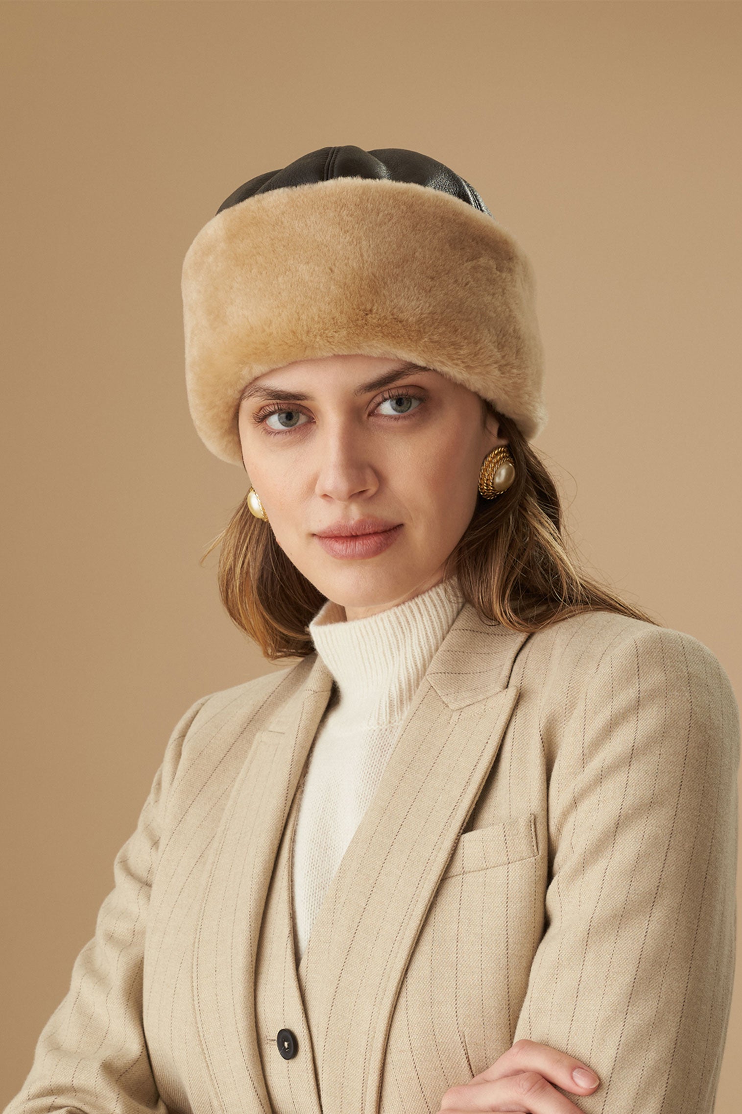 Stowe Dark Brown Sheepskin Hat - The Shearling Hat Collection - Lock & Co. Hatters London UK