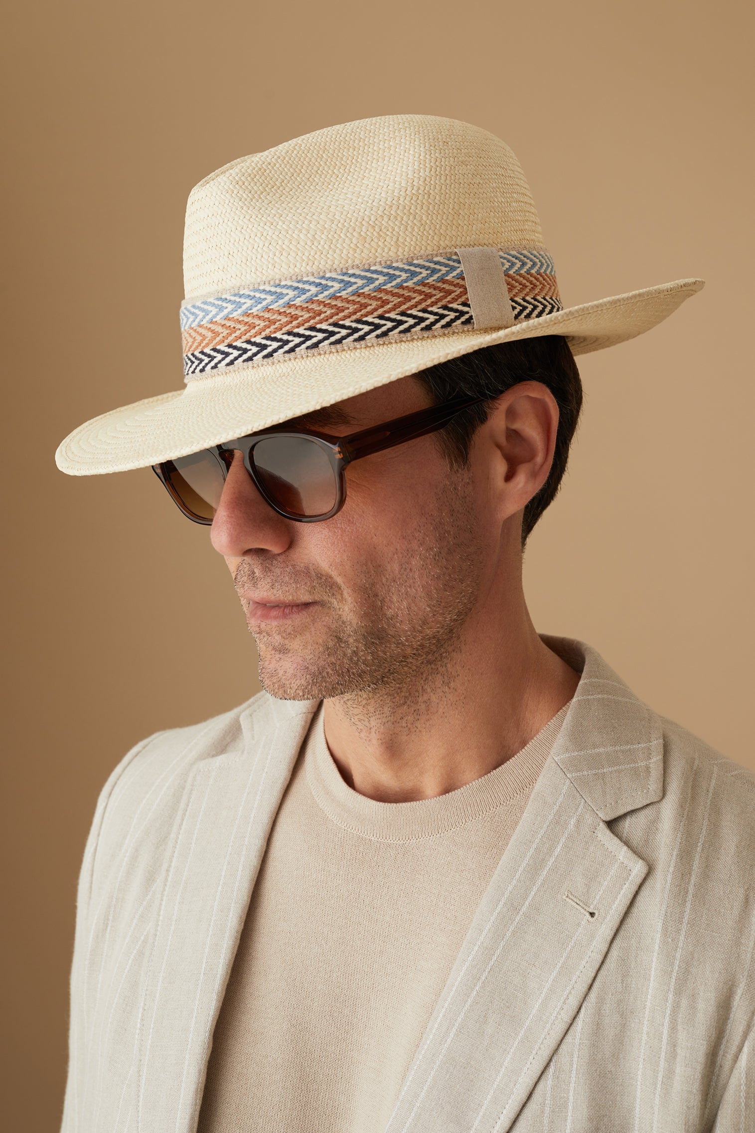 Sun Hat for Men, Handmade Summer Fedora Straw Hat With Bowtie and Wide Brim,  Beach Hat, Vacation Hat 