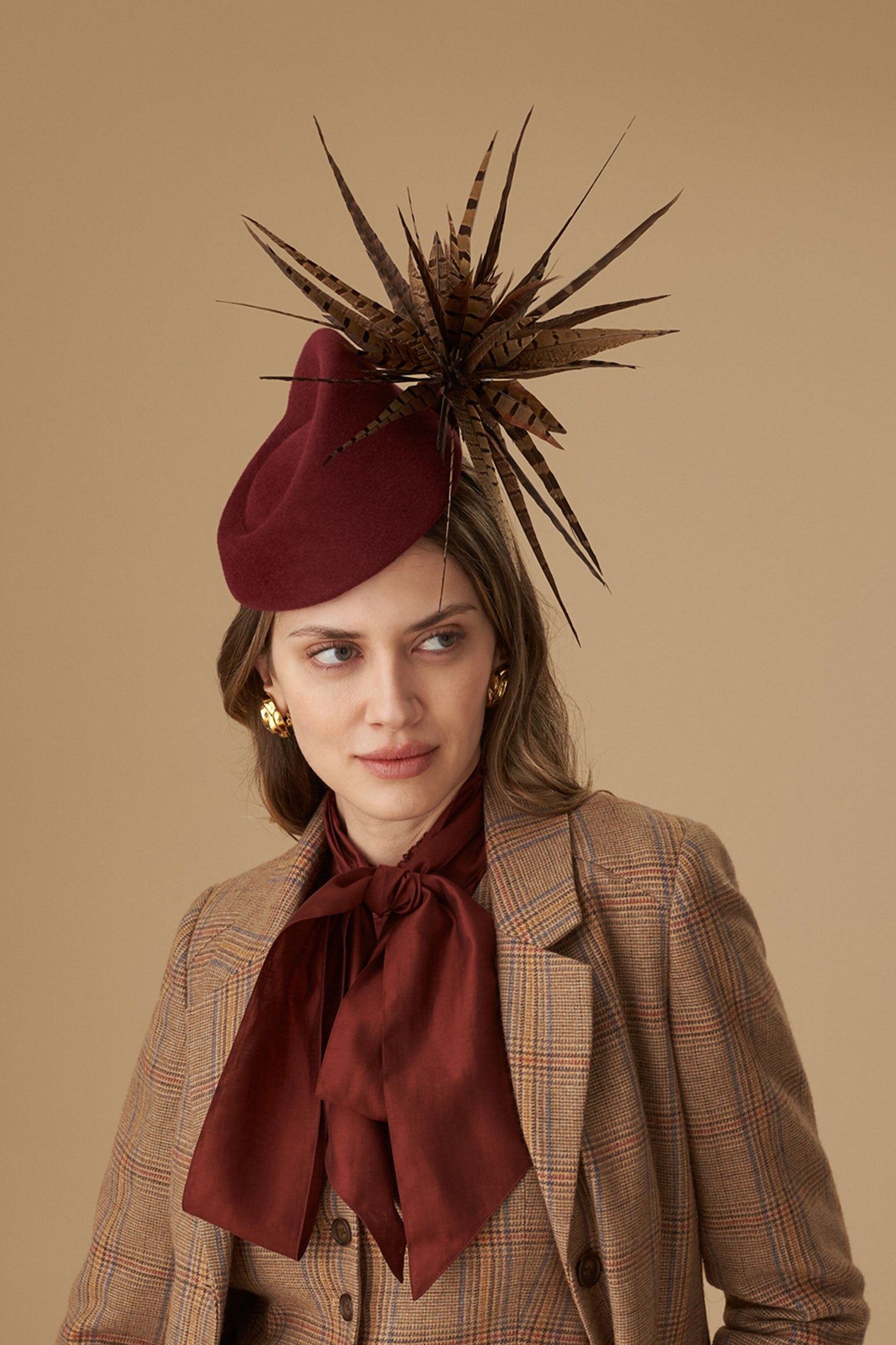 Winter's Tale Burgundy Percher Hat - Lock Couture by Awon Golding - Lock & Co. Hatters London UK