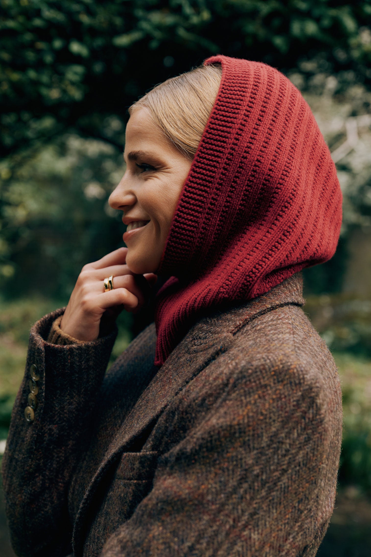 Cashmere Ribbed Red Hood -  - Lock & Co. Hatters London UK